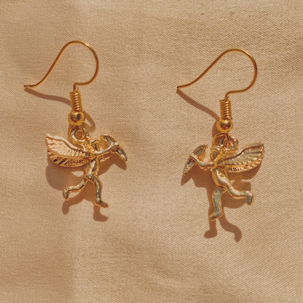 Cupid Angel Cherub with Bow Earrings